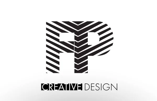 FP F P Lines Дизайн літер з Creative Elegant Zebra — стоковий вектор