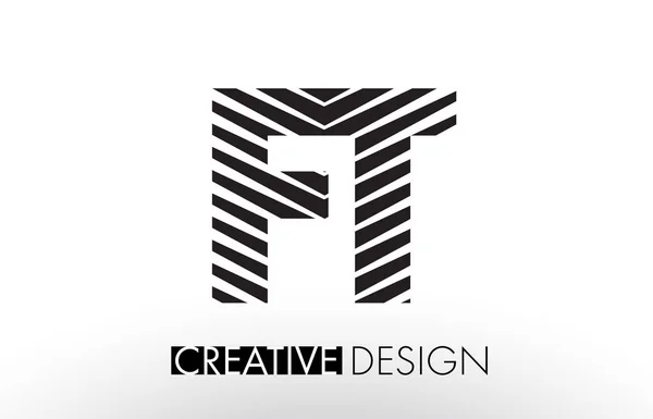 FT F T Lines Letter Design con Creative Elegant Zebra — Vettoriale Stock