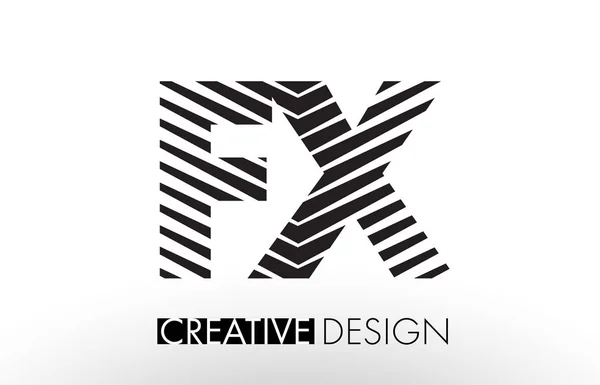 FX F X linie list Design z Creative elegancki Zebra — Wektor stockowy