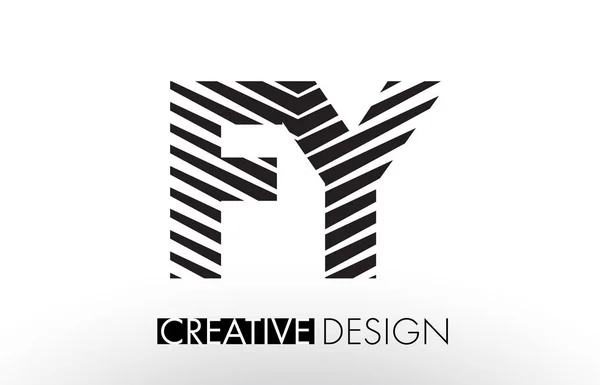 FY F Y Lines Lettera Design con creativo elegante Zebra — Vettoriale Stock