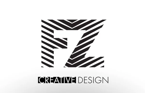 FZ F Z Lines Lettre Design avec Creative Elégant Zebra — Image vectorielle