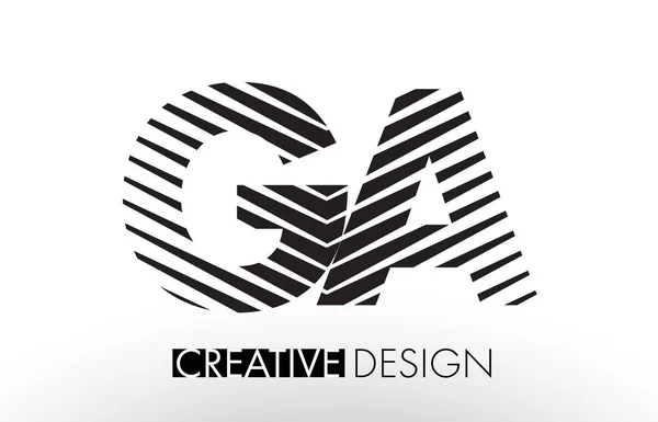 Bir satır mektup tasarım Ga G yaratıcı zarif Zebra ile — Stok Vektör