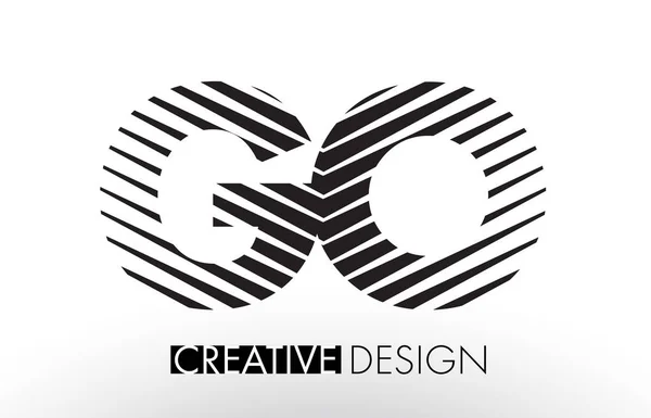 GO G O Lines Diseño de Letras con Cebra Elegante Creativa — Vector de stock