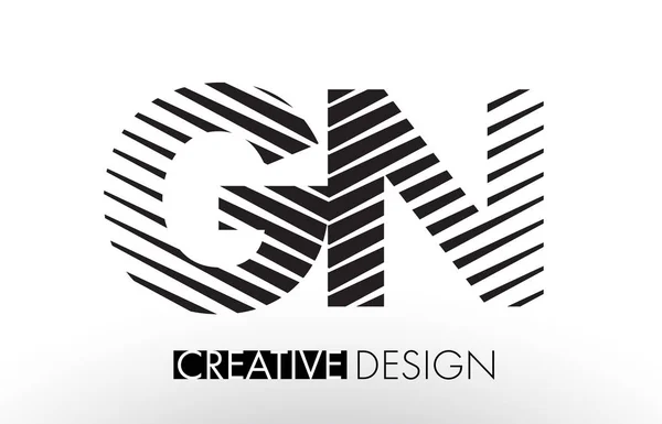 GN G N Linee Lettera Design con creativo elegante Zebra — Vettoriale Stock