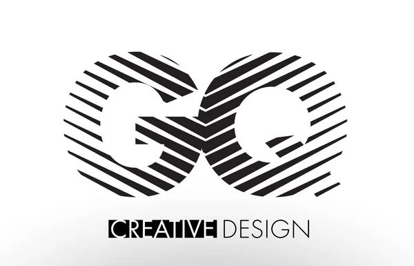 GQ G Q Лінії Літерний дизайн з Creative Elegant Zebra — стоковий вектор