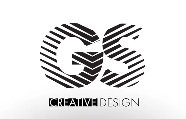 GS G S linie list Design z Creative elegancki Zebra — Wektor stockowy