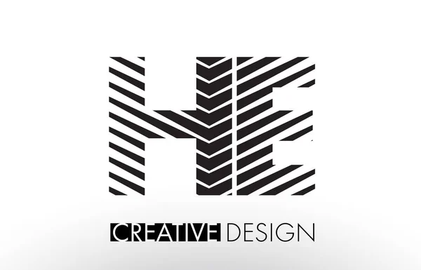 HEH E Lines Дизайн літер з Creative Elegant Zebra — стоковий вектор