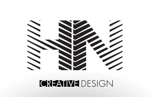 HN H N Lines Diseño de Letras con Cebra Creativa Elegante — Archivo Imágenes Vectoriales