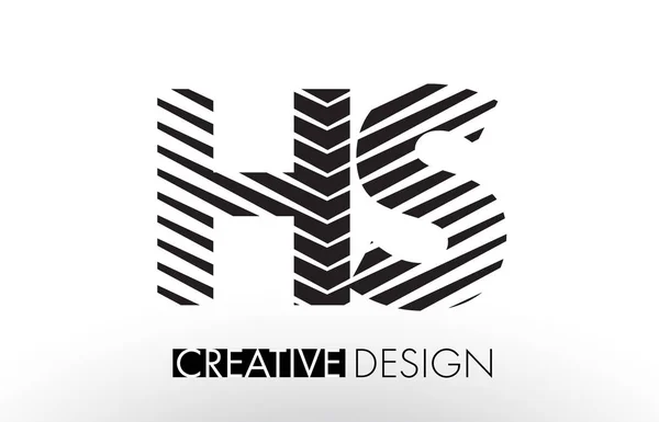 HS H S Lines Diseño de Letras con Cebra Elegante Creativa — Vector de stock