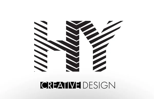 Hy h y lines Letter Design mit kreativen eleganten Zebra — Stockvektor