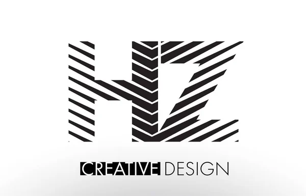 Diseño de letras HZ H Z Lines con cebra creativa y elegante — Vector de stock