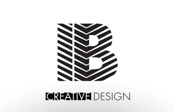 IB I B Lines Letter Design with Creative Elegant Zebra — Stock Vector