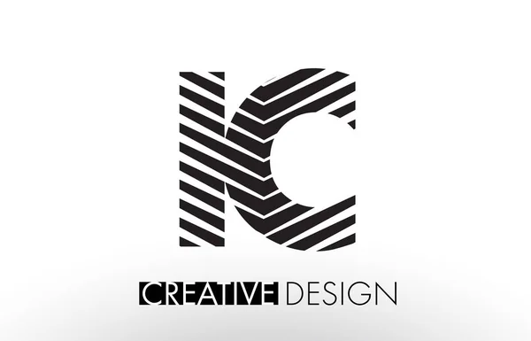 IC I C Lines Дизайн літер з Creative Elegant Zebra — стоковий вектор