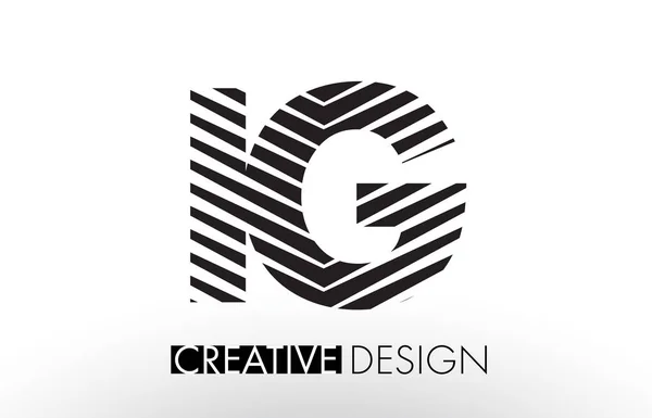 IG I Q Lines Lettre Design avec Creative Elégant Zebra — Image vectorielle