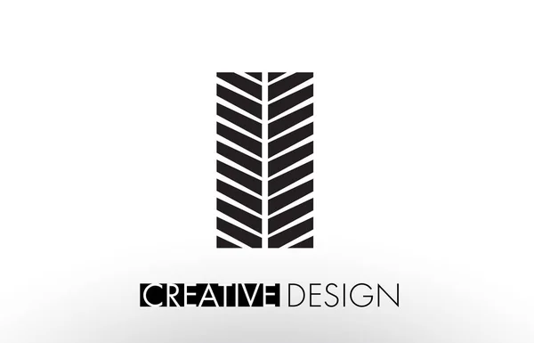 II I I Lines Letter Design with Creative Elegant Zebra — Stock Vector