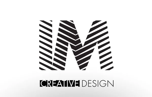 IM I M Lines Diseño de Letras con Cebra Elegante Creativa — Vector de stock