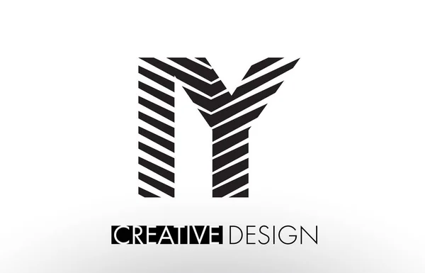 IY I Y Lines Letter Design com Zebra elegante criativo — Vetor de Stock