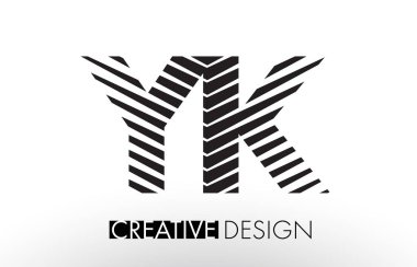 Tasarım yaratıcı zarif Zebra ile mektubundaki yk Y K satırları 