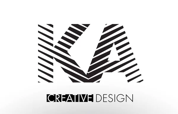 KA K A Lines Letter Design con Creative Elegant Zebra — Vettoriale Stock