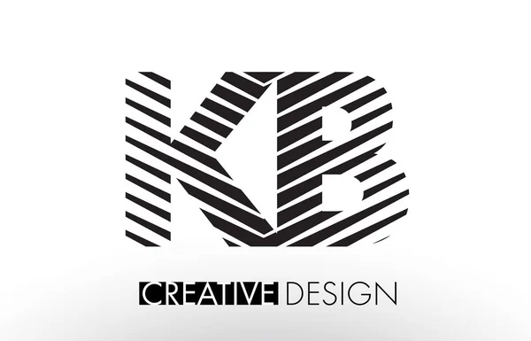 K B Lines Letter Design with Creative Elegant Zebra — стоковый вектор