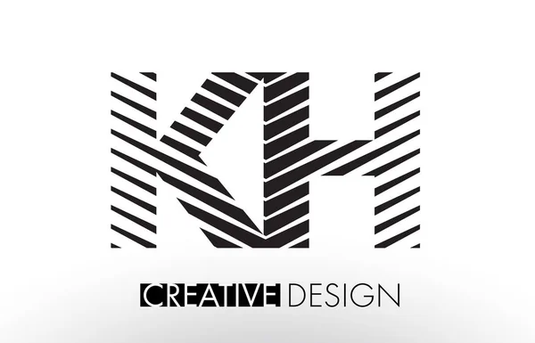Čáry H KH K dopisu Design s kreativní elegantní Zebra — Stockový vektor