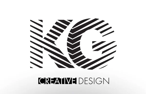 KG K G Lines Diseño de Letras con Cebra Creativa Elegante — Vector de stock