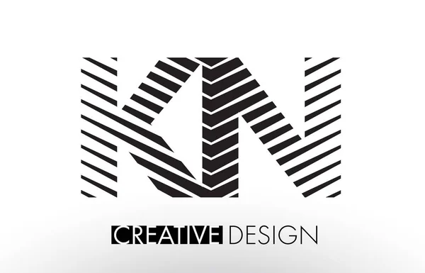 KN K N Lines Diseño de Letras con Cebra Creativa Elegante — Vector de stock