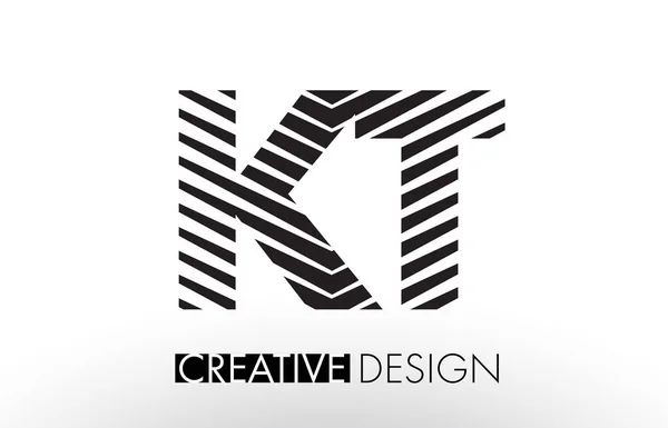 KT K T Lines Diseño de Letras con Cebra Creativa Elegante — Vector de stock