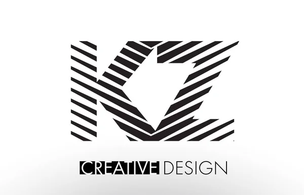 KZ K Z Лінії Літери Літери Дизайн з Creative Elegant Zebra — стоковий вектор