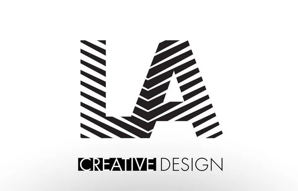 LA L A Lines Letter Design com Zebra Elegante Criativa — Vetor de Stock
