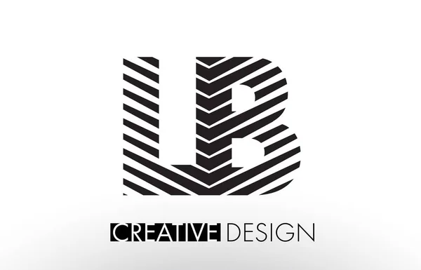 LB L B Lines Letter Design com Zebra Elegante Criativa — Vetor de Stock