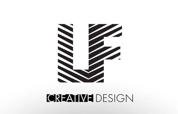 LF L F Lines Lettera Design con creativo elegante Zebra — Vettoriale Stock