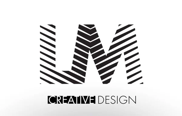 LM L M Lines Diseño de Letras con Cebra Creativa Elegante — Vector de stock