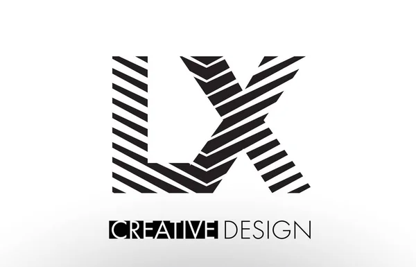 LX L X Linhas Letra Design com Criativa Elegante Zebra — Vetor de Stock