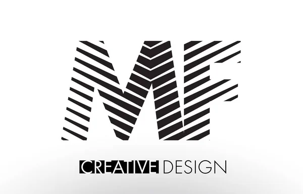 MF M F Lines Дизайн літер з Creative Elegant Zebra — стоковий вектор