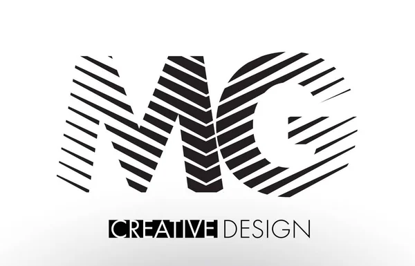 Mg M G linie list Design z Creative elegancki Zebra — Wektor stockowy