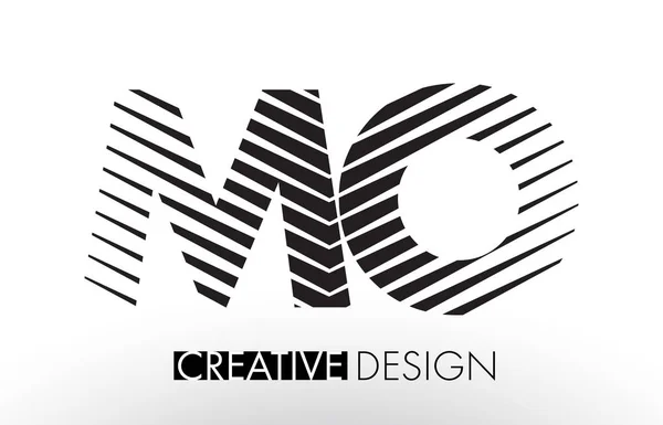 MO M O Lines Diseño de Letras con Cebra Elegante Creativa — Vector de stock