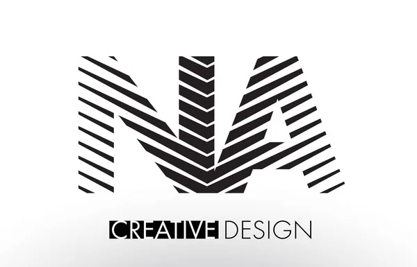 NA N A Lines Letter Design com Zebra Elegante Criativa — Vetor de Stock