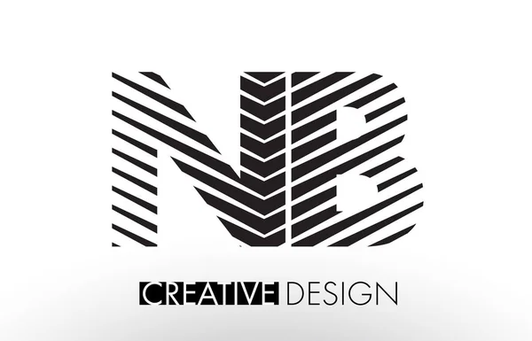 NB N B Lines Дизайн літер з Creative Elegant Zebra — стоковий вектор