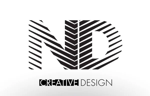 ND N D Lines Letter Design with Creative Elegant Zebra — Stock Vector