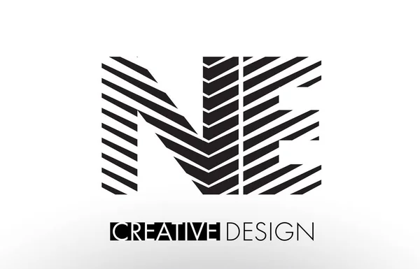 NE N E Lines Diseño de Letras con Cebra Creativa Elegante — Vector de stock