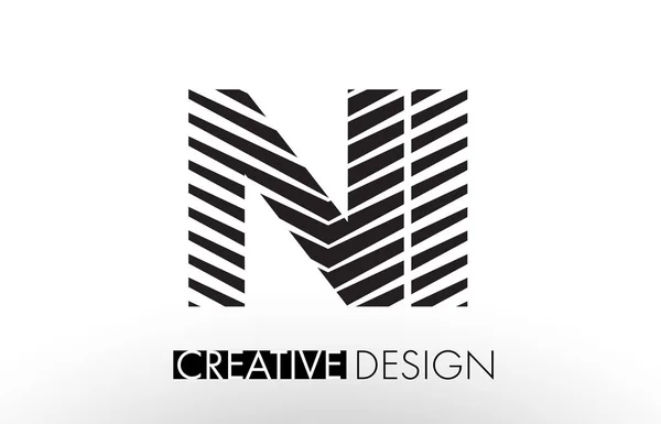 Ni N I linie list Design z Creative elegancki Zebra — Wektor stockowy