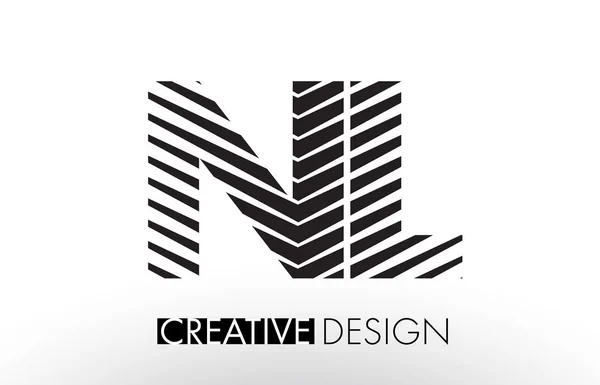 NL N Lines Дизайн літер з Creative Elegant Zebra — стоковий вектор