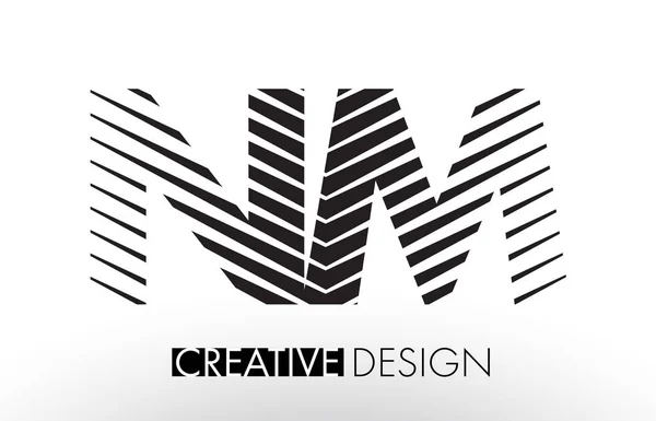 NM N M Lines Дизайн букви з Creative Elegant Zebra — стоковий вектор