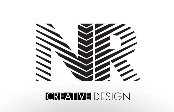 NR N R Lines Diseño de Letras con Cebra Creativa Elegante — Vector de stock