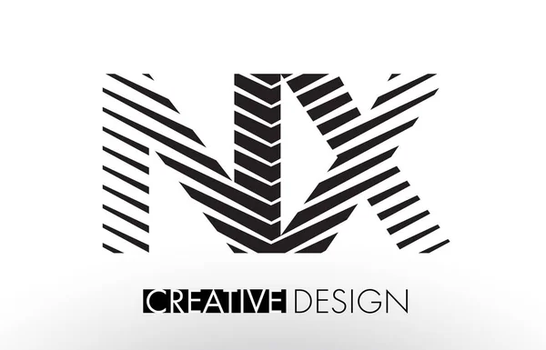 NX NX Lines Дизайн літер з Creative Elegant Zebra — стоковий вектор