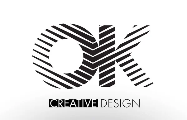 OK O čáry K písmeno Design s kreativní elegantní Zebra — Stockový vektor