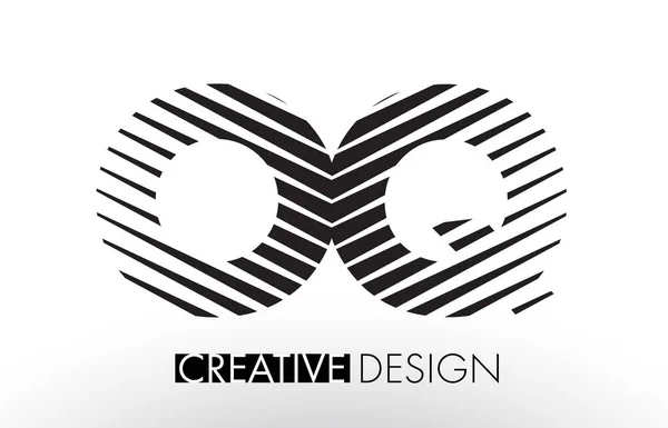 Oq o q Linien Buchstaben-Design mit kreativen eleganten Zebra — Stockvektor