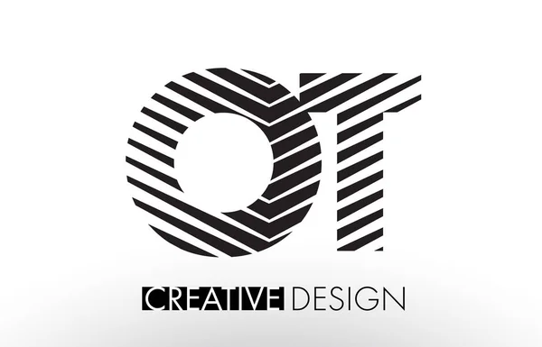 OT O T Lines Letter Design com Zebra elegante criativo — Vetor de Stock