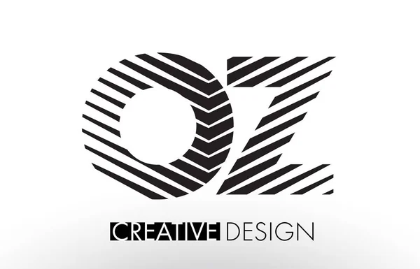 OZ O Z Lines Letter Design con Zebra creativa ed elegante — Vettoriale Stock